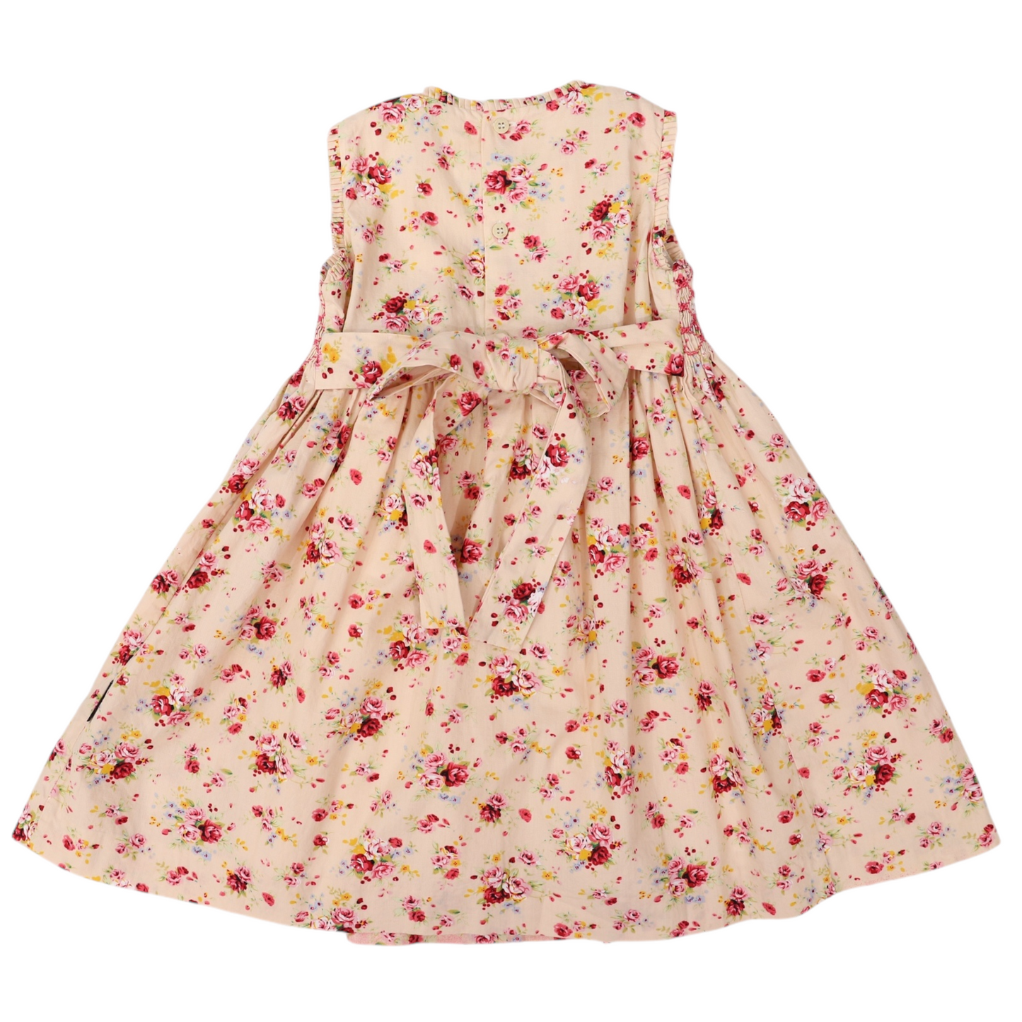 Korango Smocked Floral Dress Beige