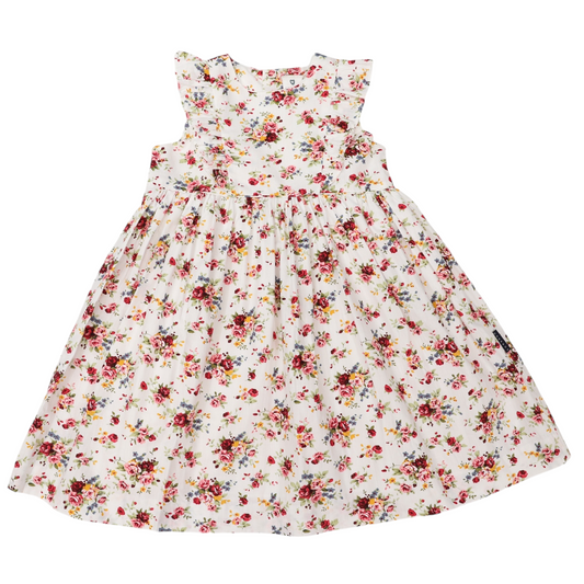 Korango Floral Frill Dress White