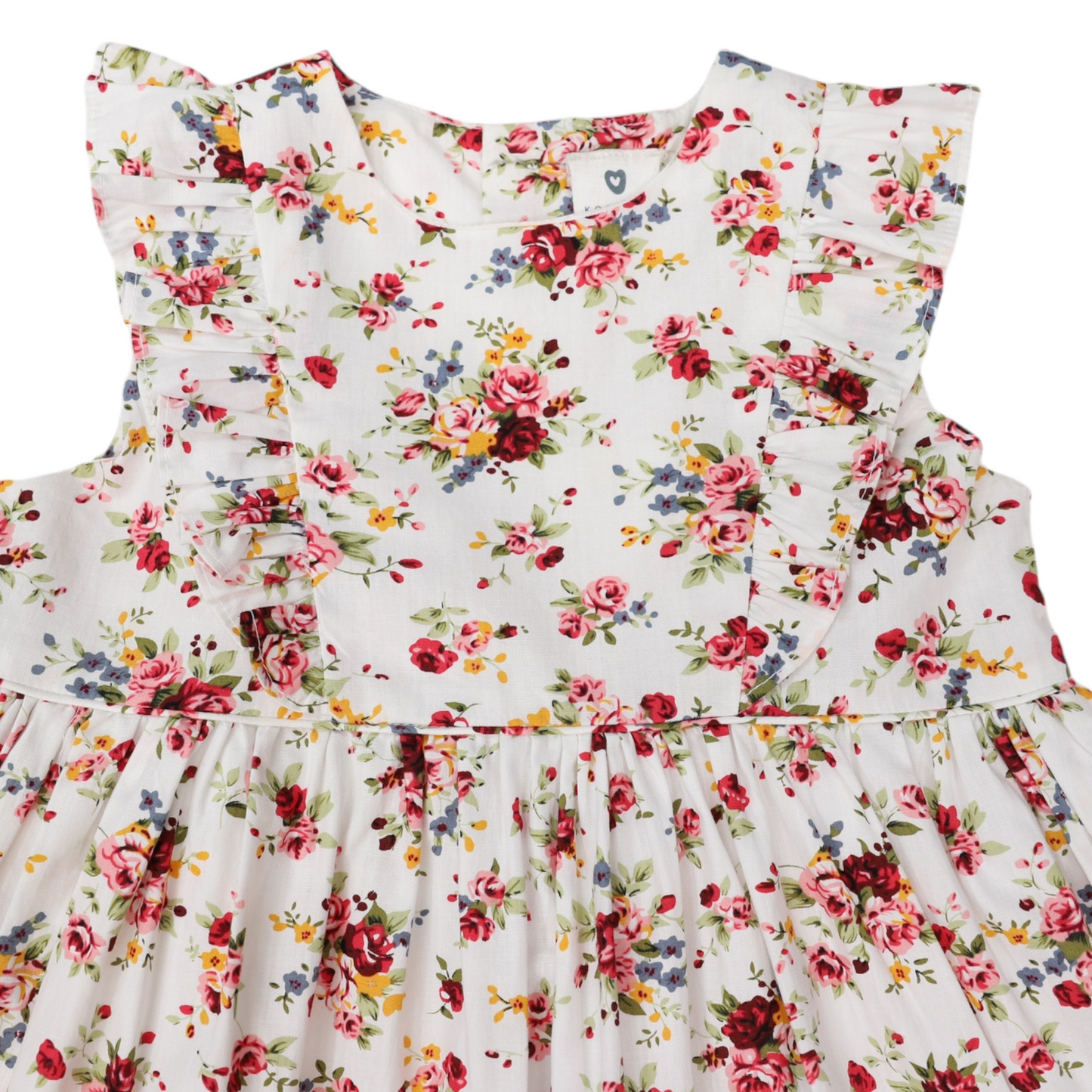 Korango Floral Frill Dress White