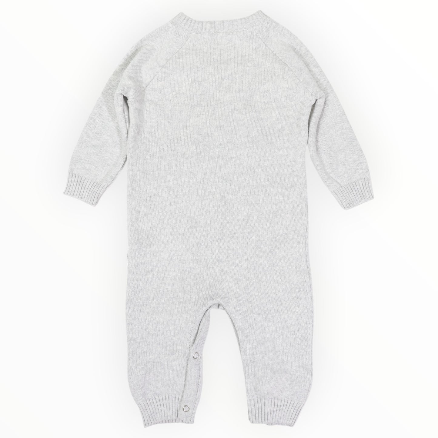 Korango Tractor Knit Romper Grey Marle