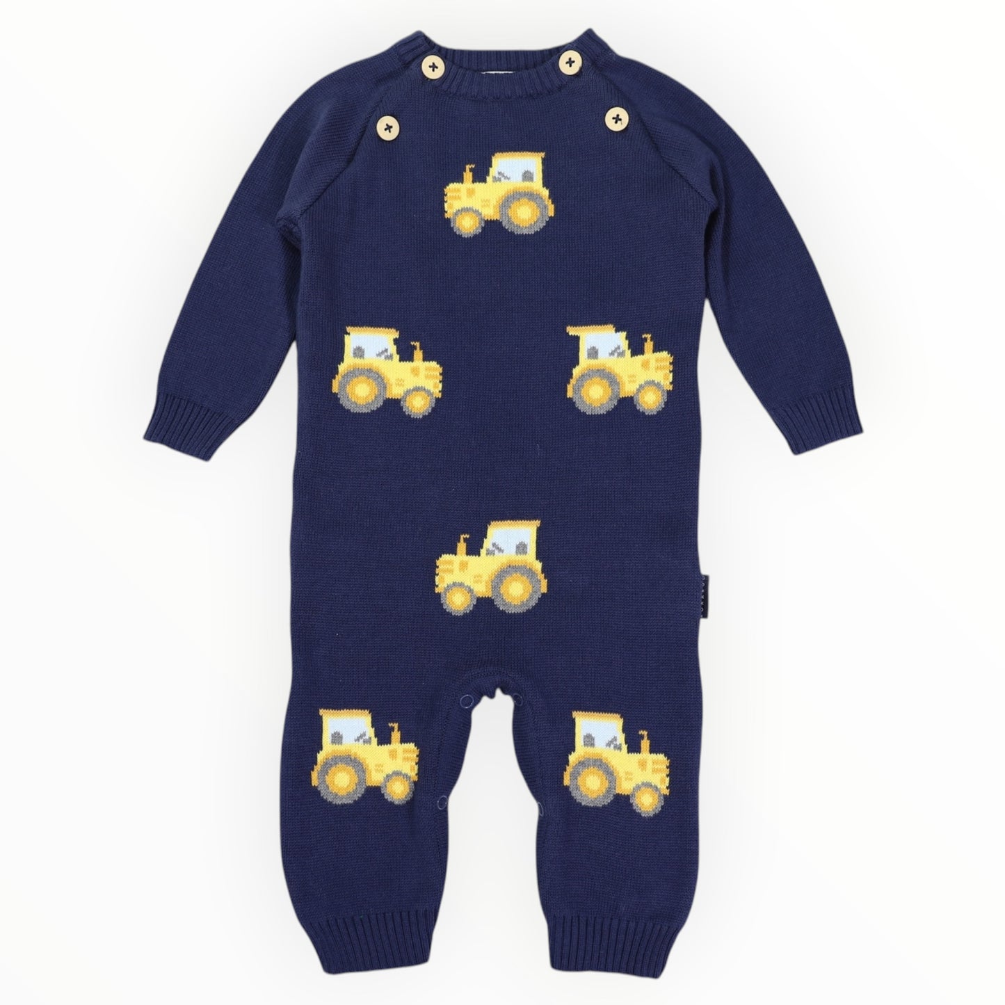 Korango Tractor Knit Romper Navy
