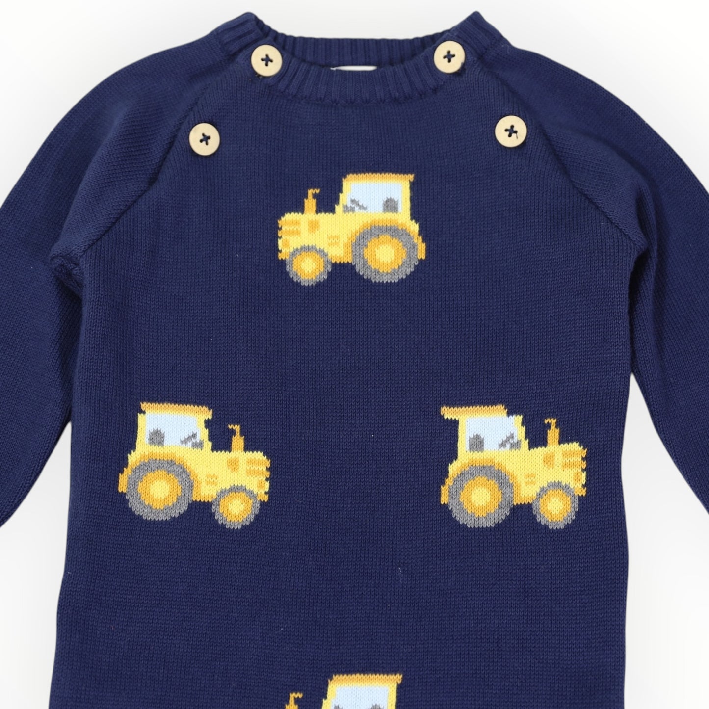 Korango Tractor Knit Romper Navy