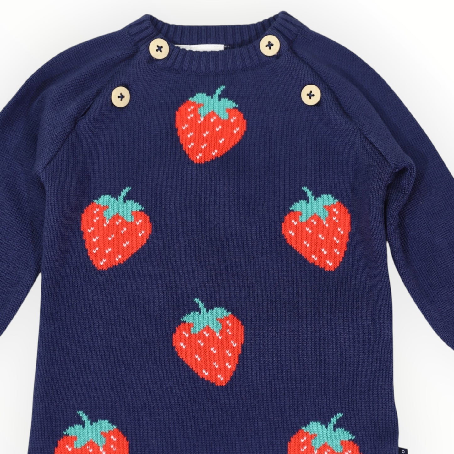 Korango Strawberry Knit Romper Navy