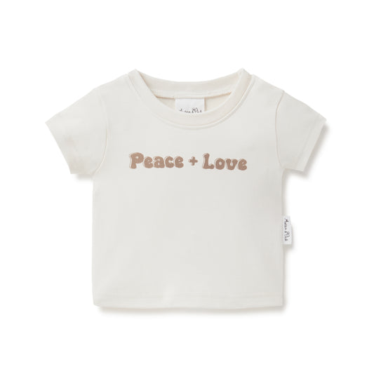 Aster & Oak Peace + Love Print Tee