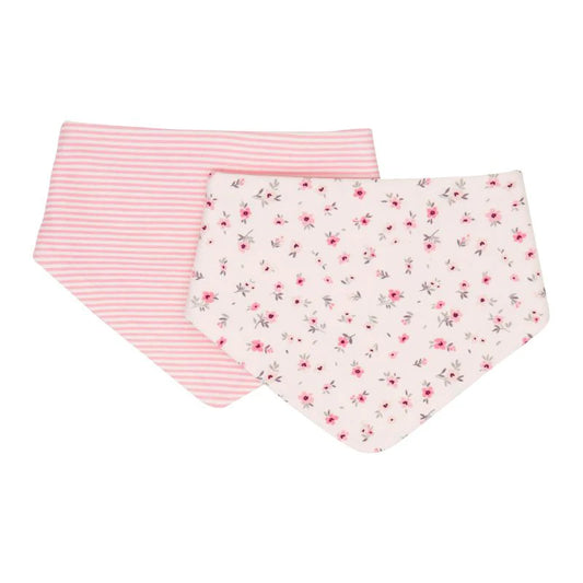 All 4 Ella Bandana Bibs 2 Pack Reversible Pink Petals