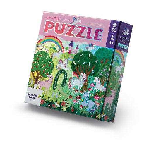 Tiger Tribe Foil Puzzle 60pc Sparkling Unicorn