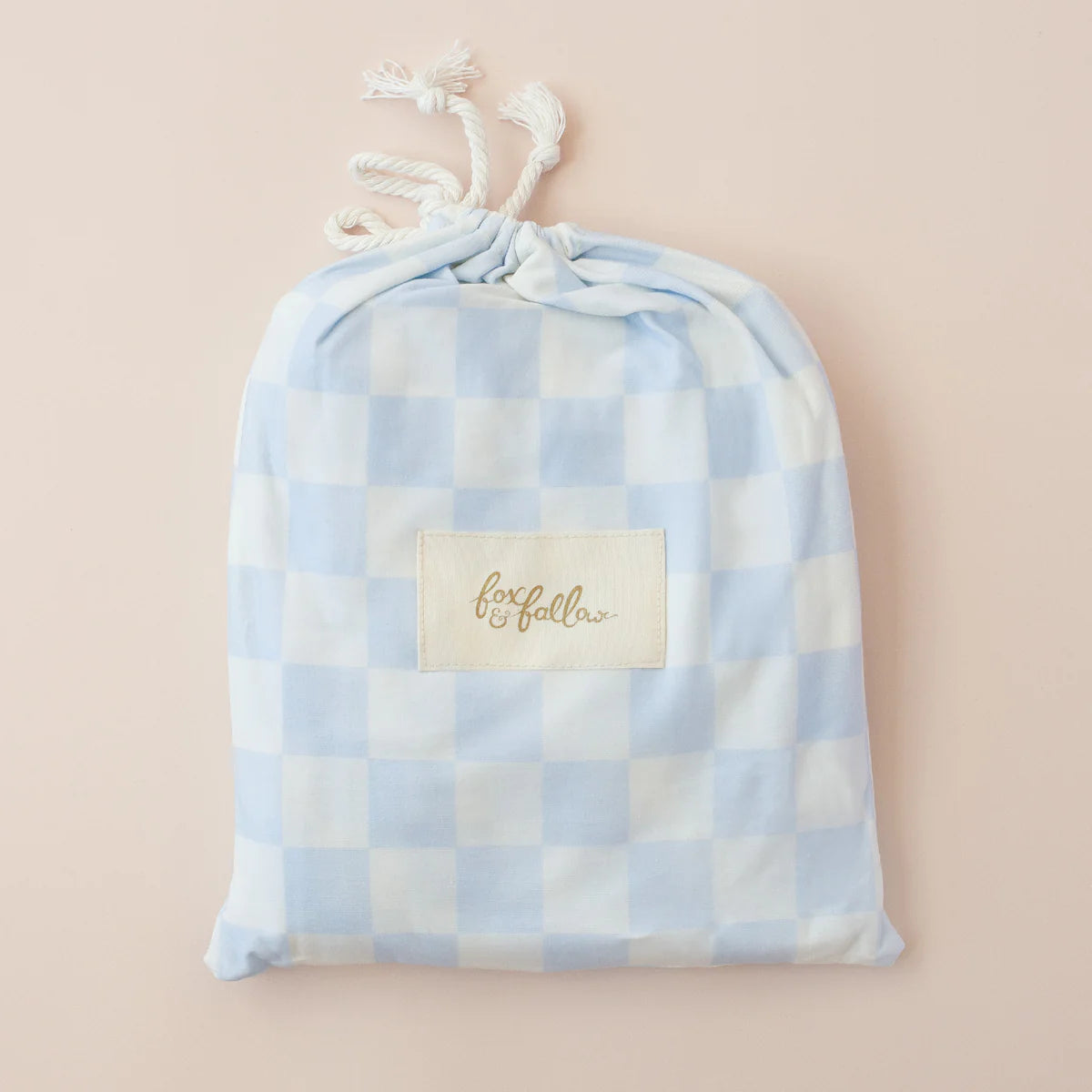 Fox & Fallow Powder Check Organic Cot Sheet