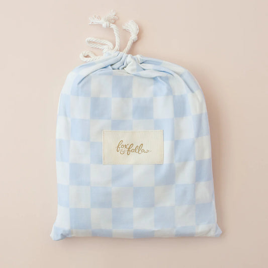 Fox & Fallow Powder Check Organic Cot Sheet