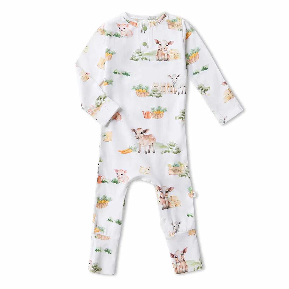 Snuggle Hunny Farm Organic Growsuit