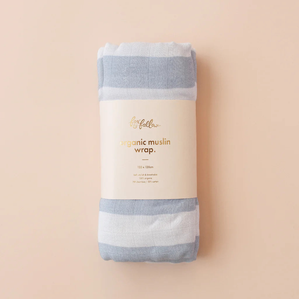 Fox & Fallow Cloud Stripe Organic Muslin Wrap