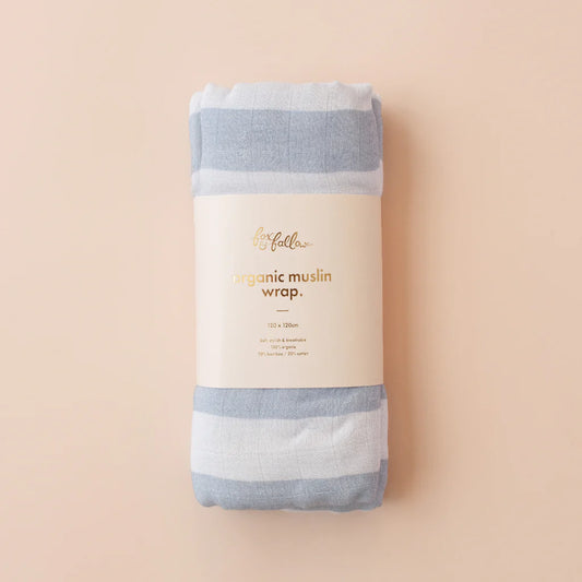 Fox & Fallow Cloud Stripe Organic Muslin Wrap