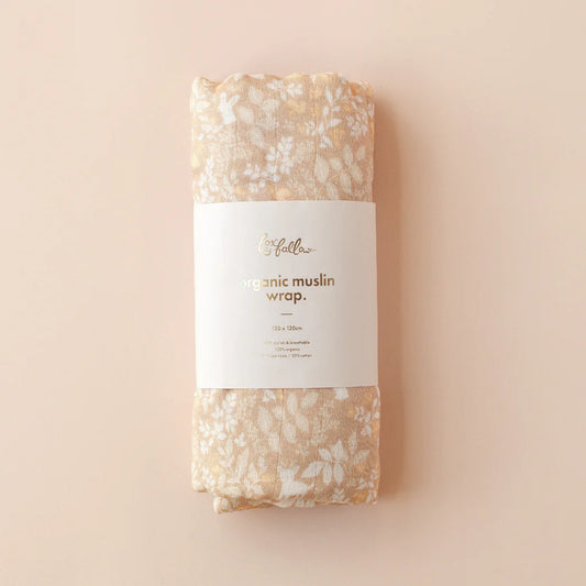 Fox & Fallow Forest Friends Caramel Organic Muslin Wrap