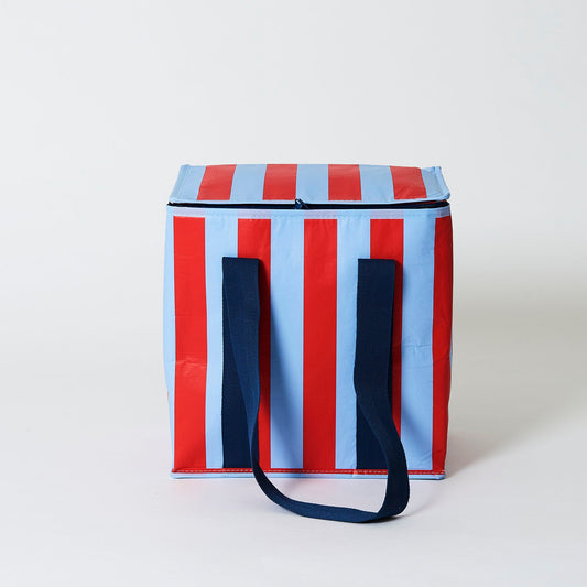Project Ten Red Blue Stripe Medium Insulated Tote