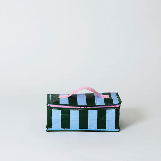 Project Ten Green Blue Stripe Takeaway Bag