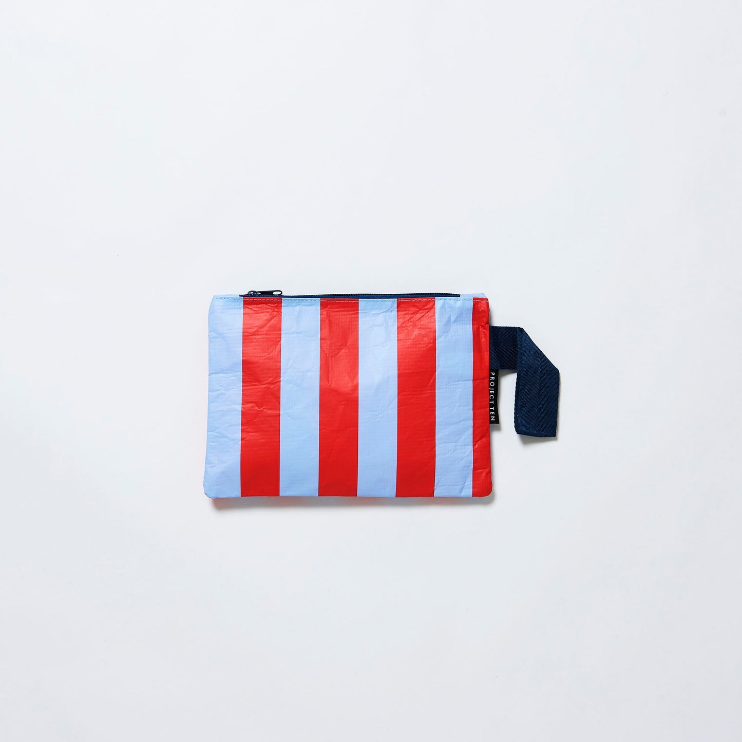 Project Ten Red and Blue Stripe Mini Zip Pouch