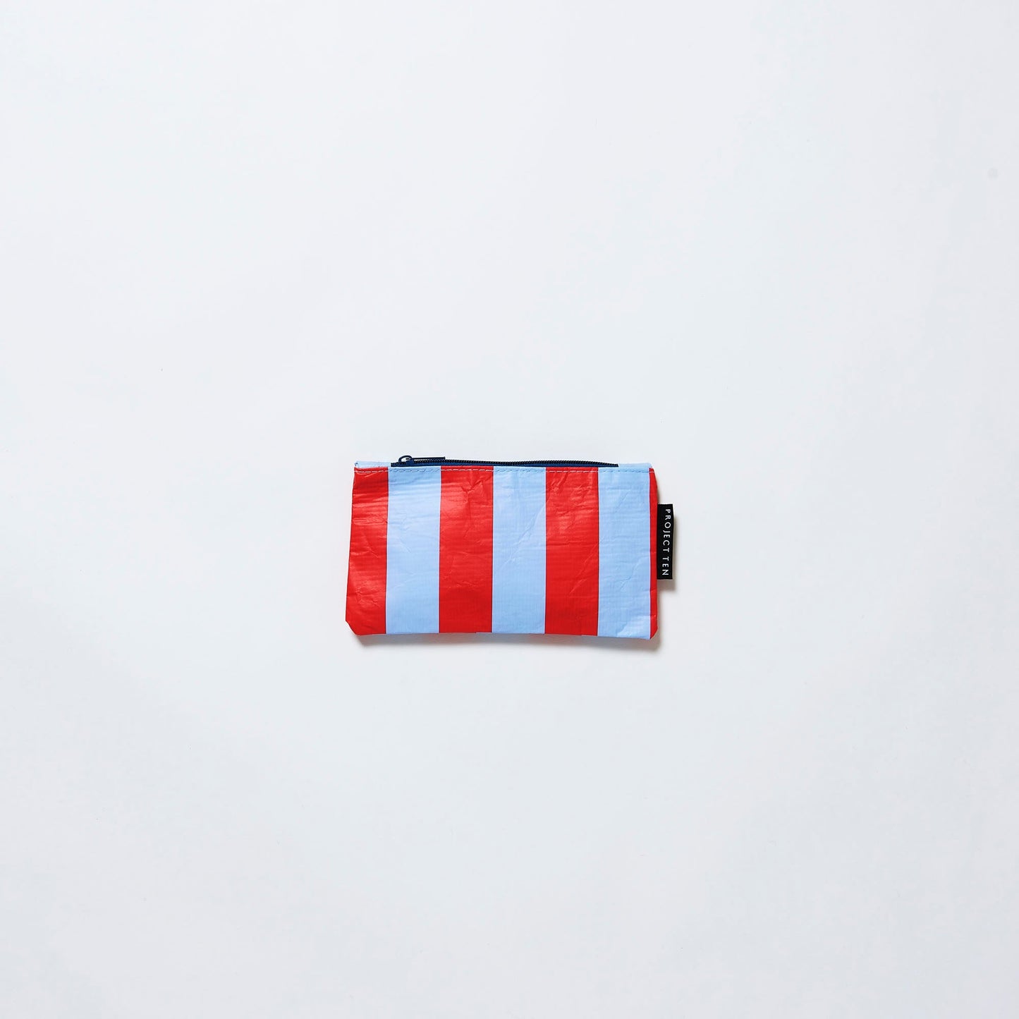 Project Ten Blue and Red Stripe Tiny Zip Pouch