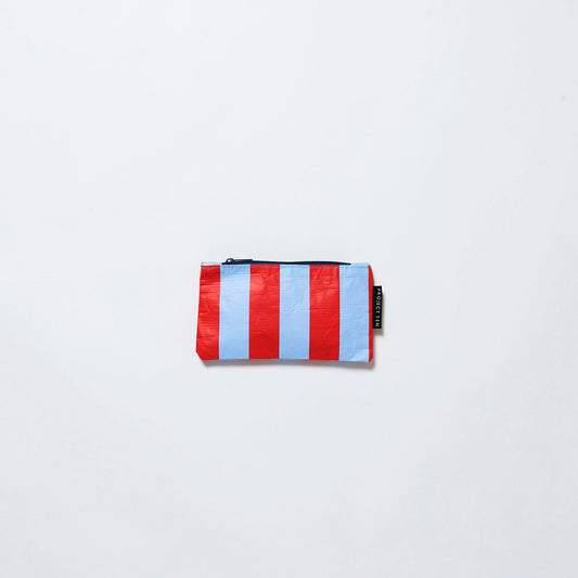 Project Ten Blue and Red Stripe Tiny Zip Pouch