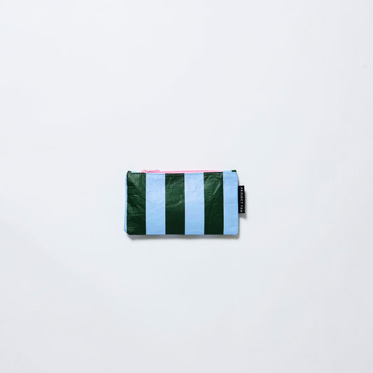 Project Ten Green and Blue Stripe Tiny Zip Pouch