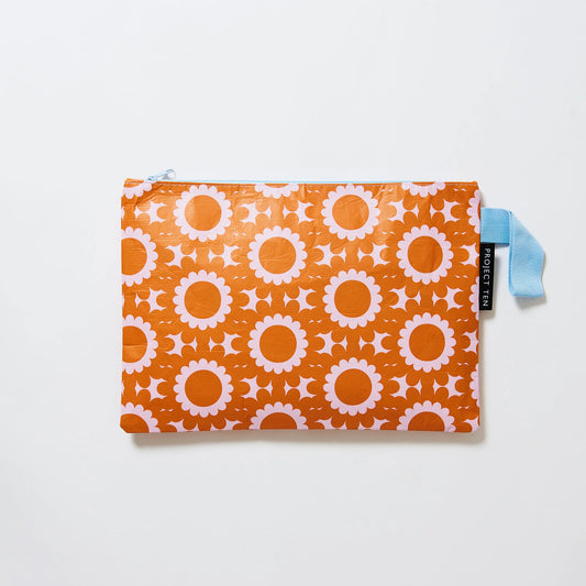 Project Ten Large Zip Pouch Geo Floral