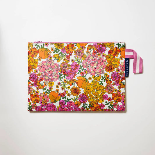 Project Ten Large Zip Pouch Hydrangea