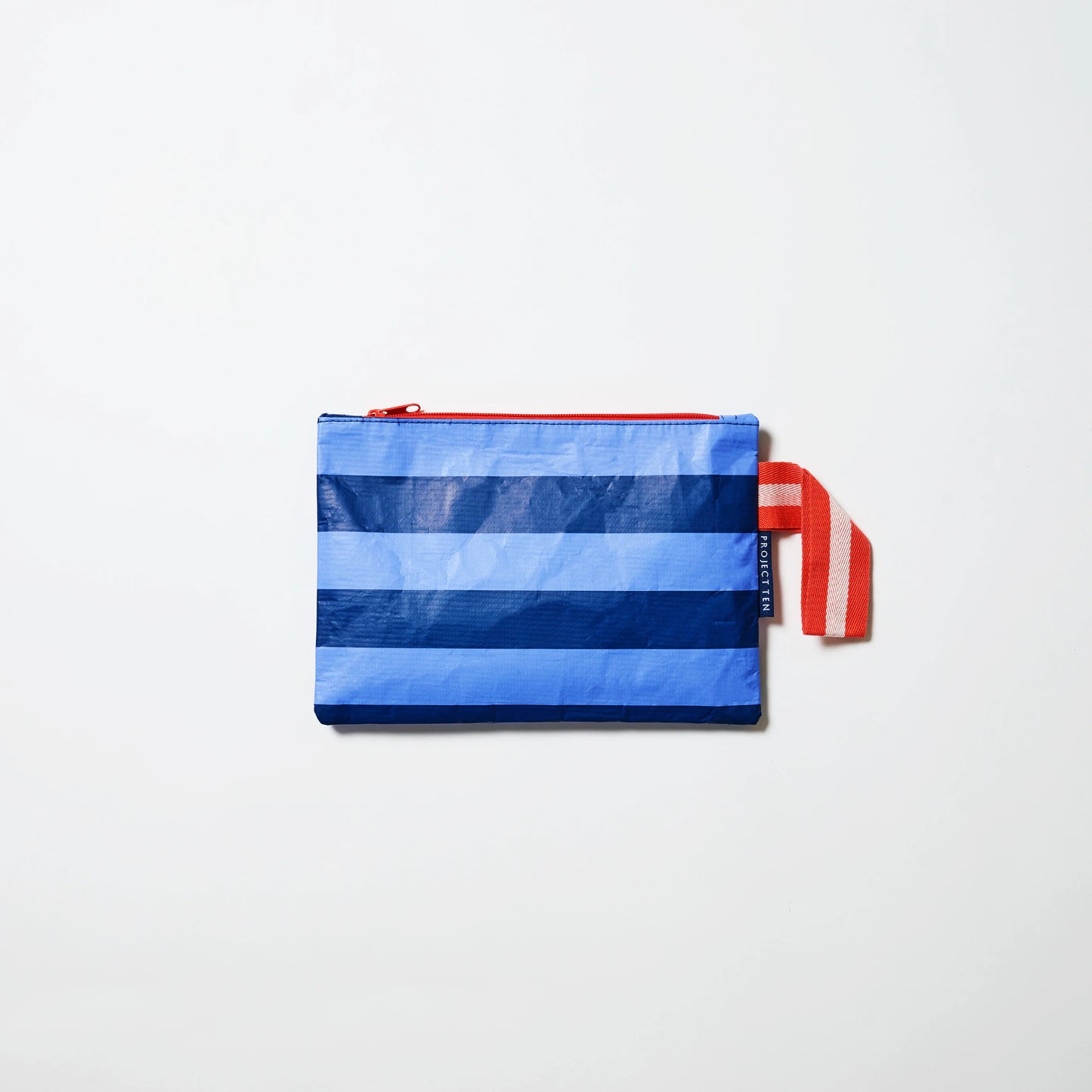 Project Ten Mini Zip Pouch Blue Stripe