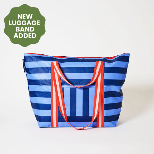 Project Ten Medium Zip Tote Blue Stripe
