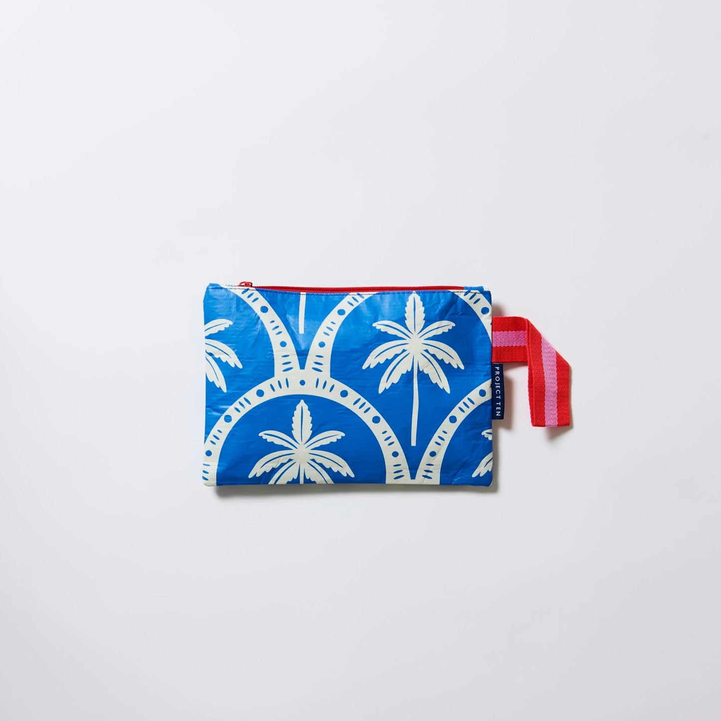 Project Ten Mini Zip Pouch Blue Palm