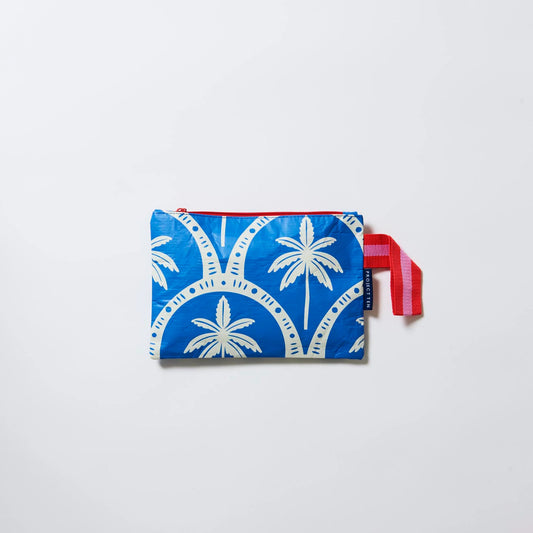 Project Ten Mini Zip Pouch Blue Palm