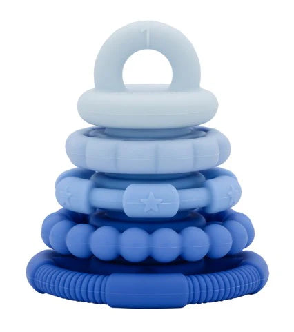Jellystone Designs Rainbow Stacker Teething Toy Blueberry Ombre