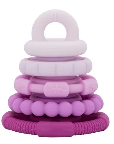 Jellystone Designs Rainbow Stacker and Teething Toy Raspberry Ombre