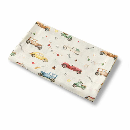 Snuggle Hunny Vintage Cars Organic Muslin Wrap