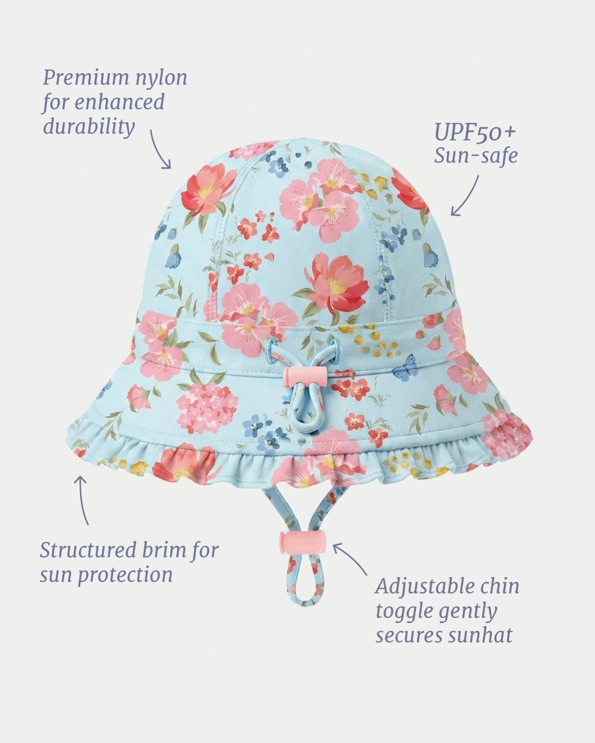 Swim Bell Hat Twinkle Aqua Garden