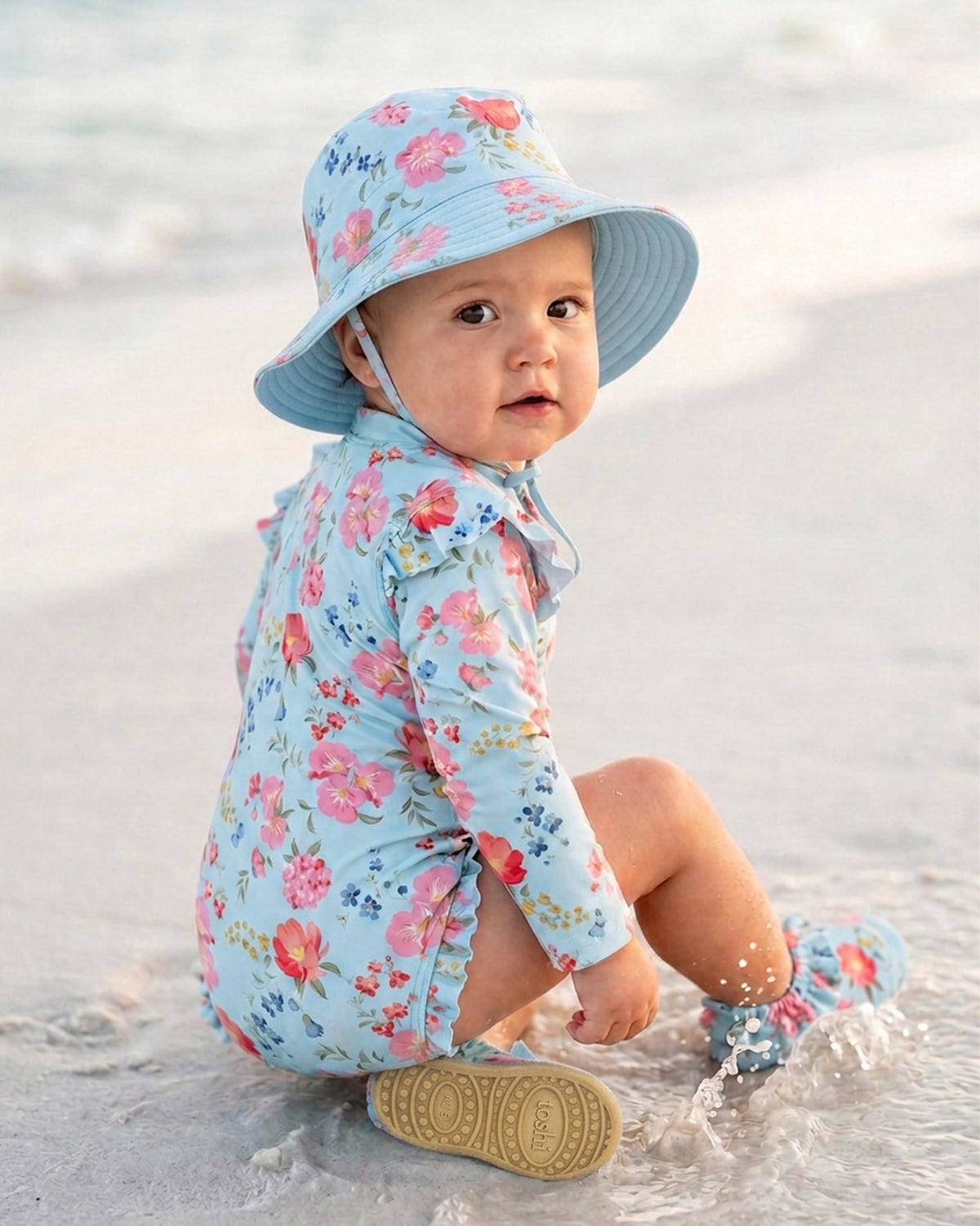 Swim Sunhat Twinkle Aqua Garden