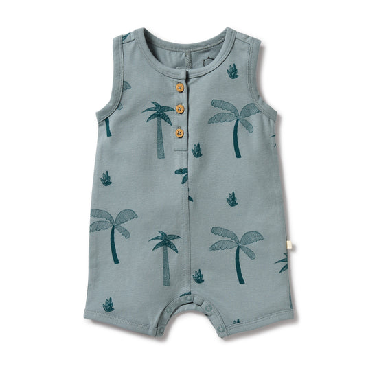 Wilson & Frenchy Palm Days Organic Henley Playsuit