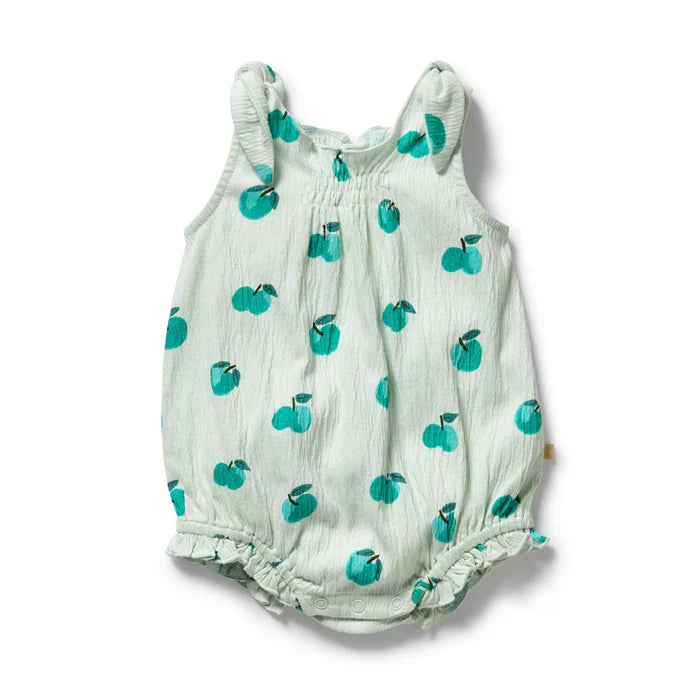 Wilson & Frenchy Apple Papple Organic Tie Playsuit