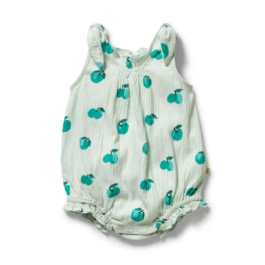 Wilson & Frenchy Apple Papple Organic Tie Playsuit