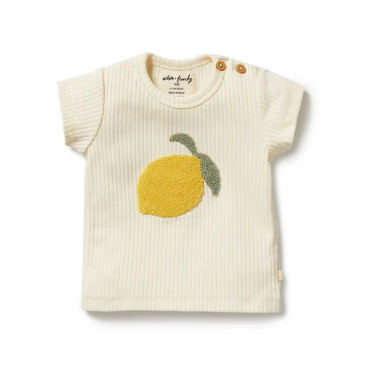 Wilson & Frenchy Lemon Leaf Embroidered Tee