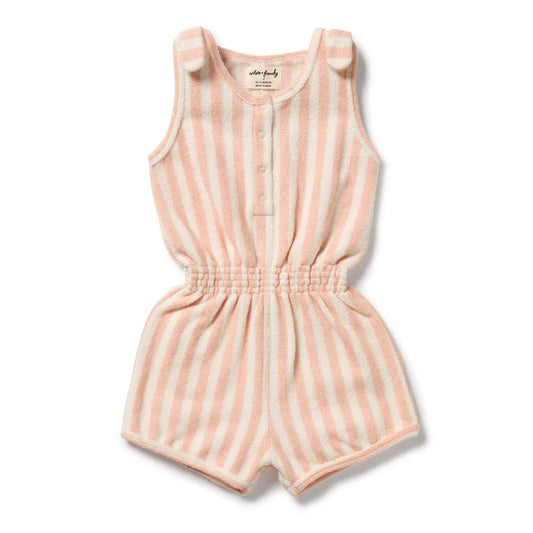 Wilson & Frenchy Strawberry Wave Organic Terry Playsuit
