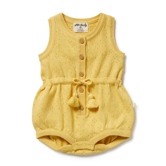 Wilson & Frenchy Sunny Sorbet Organic Knitted Tie Bodysuit