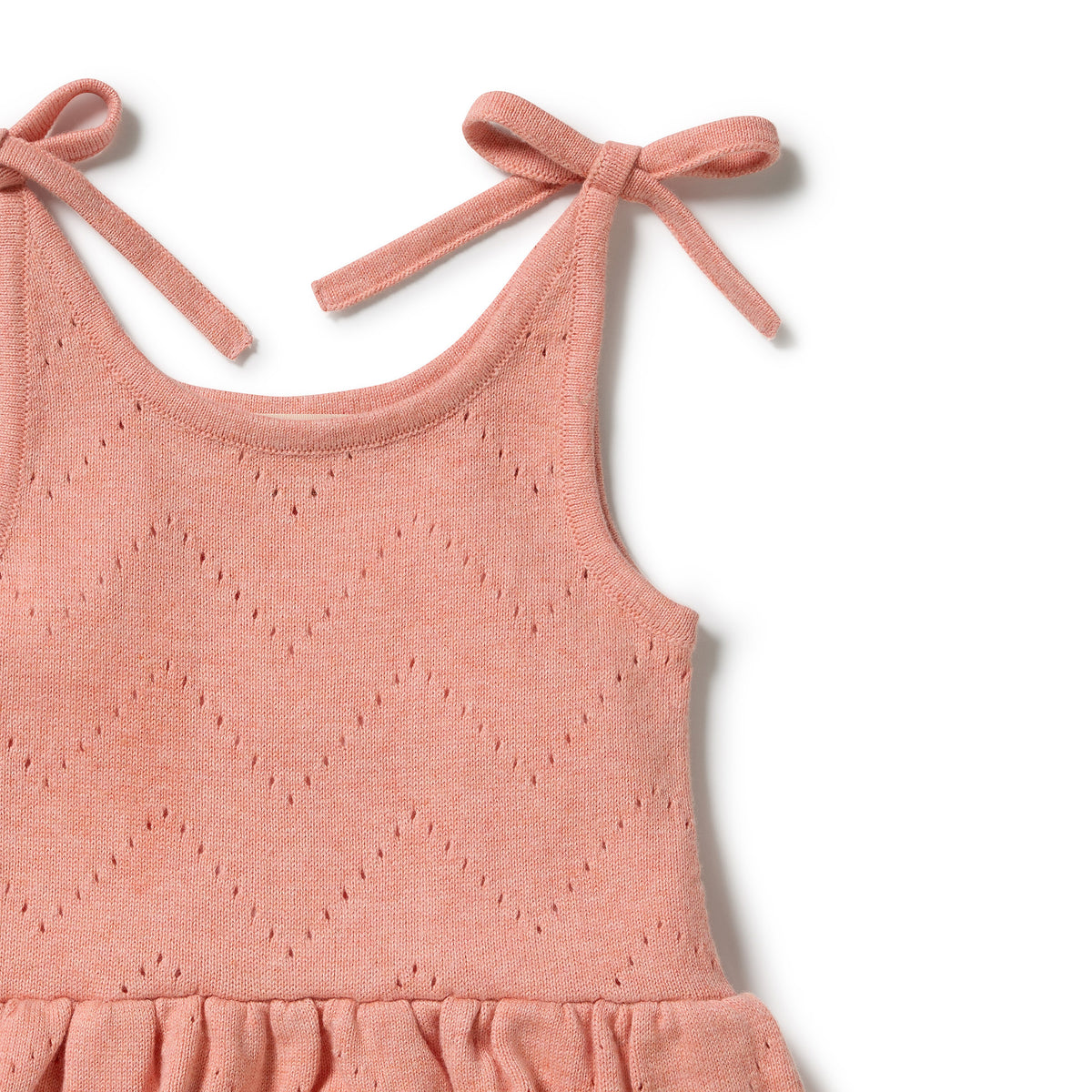 Wilson & Frenchy Petal Pink Organic Knitted Pointelle Playsuit