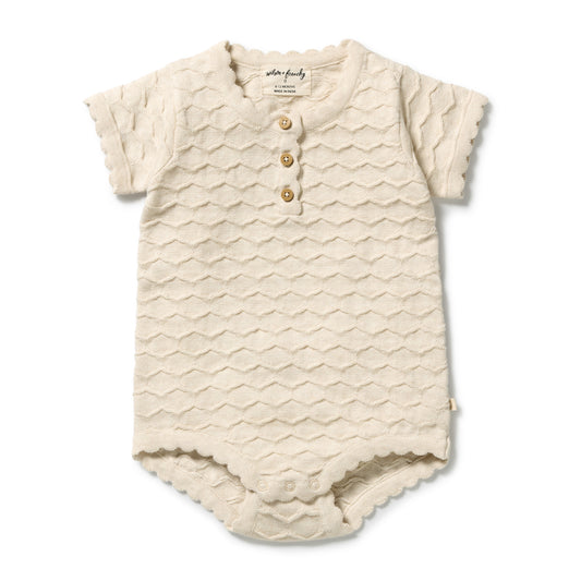 Wilson & Frenchy Milk Cloud Organic Knitted Chevron Bodysuit