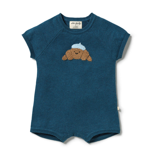 Wilson & Frenchy Little Croissant Organic Knitted Growsuit