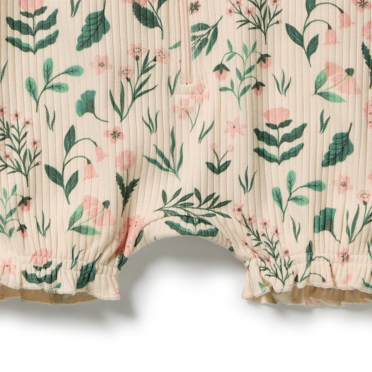 Wilson & Frenchy Sweet Bloom Organic Ruffle Zipsuit