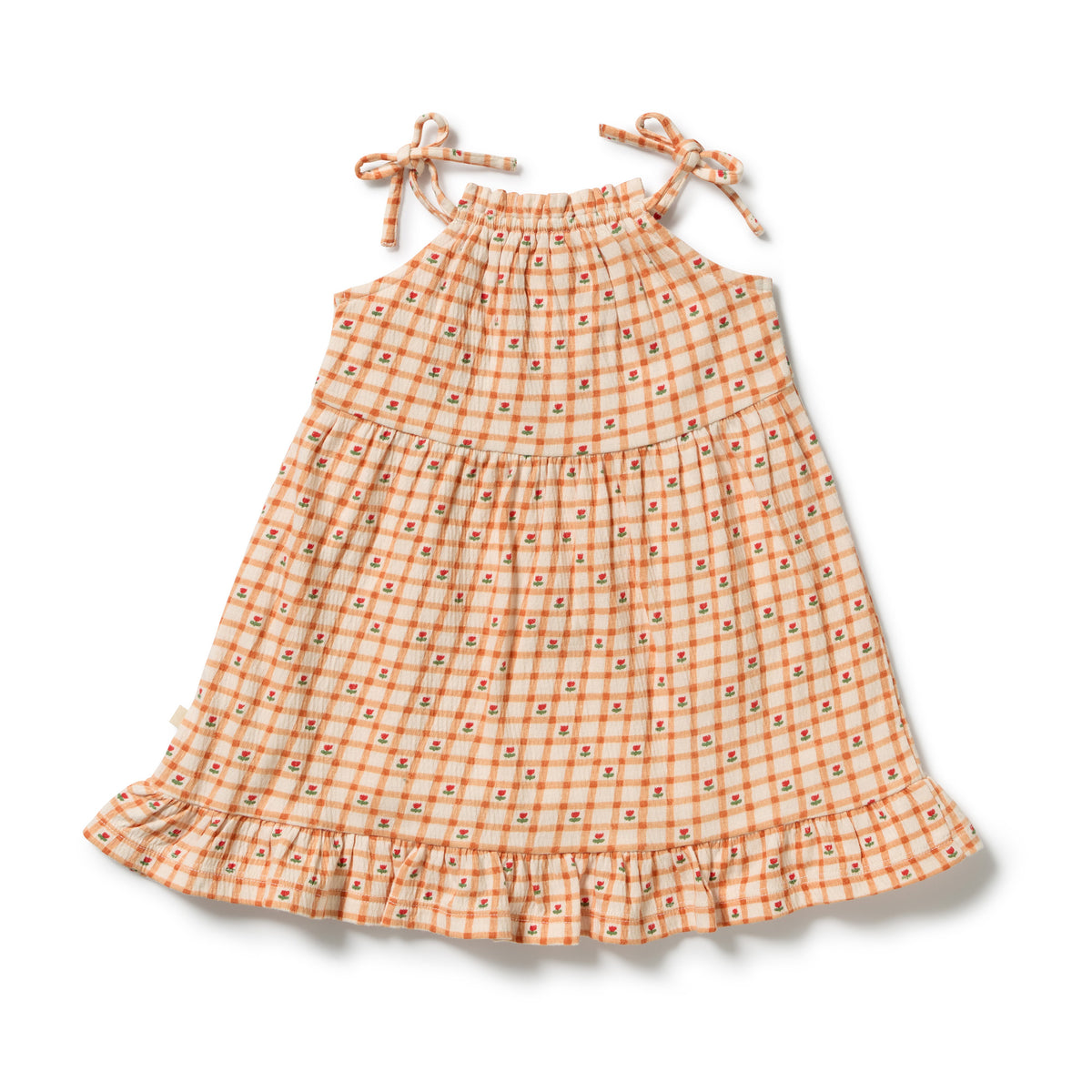Wilson & Frenchy Checkerberry Organic Crinkle Ruffle Dress