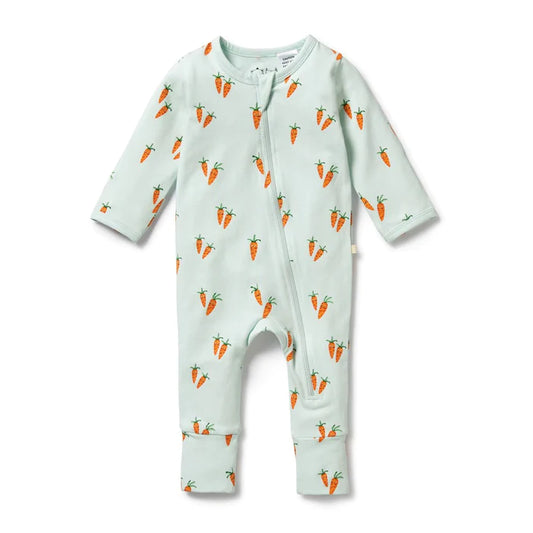 Wilson & Frenchy Cute Carrots Organic Zipsuit