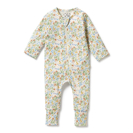 Wilson & Frenchy Tinker Floral Organic Zipsuit