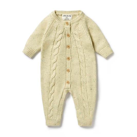 Wilson & Frenchy Almond Fleck Cable Growsuit