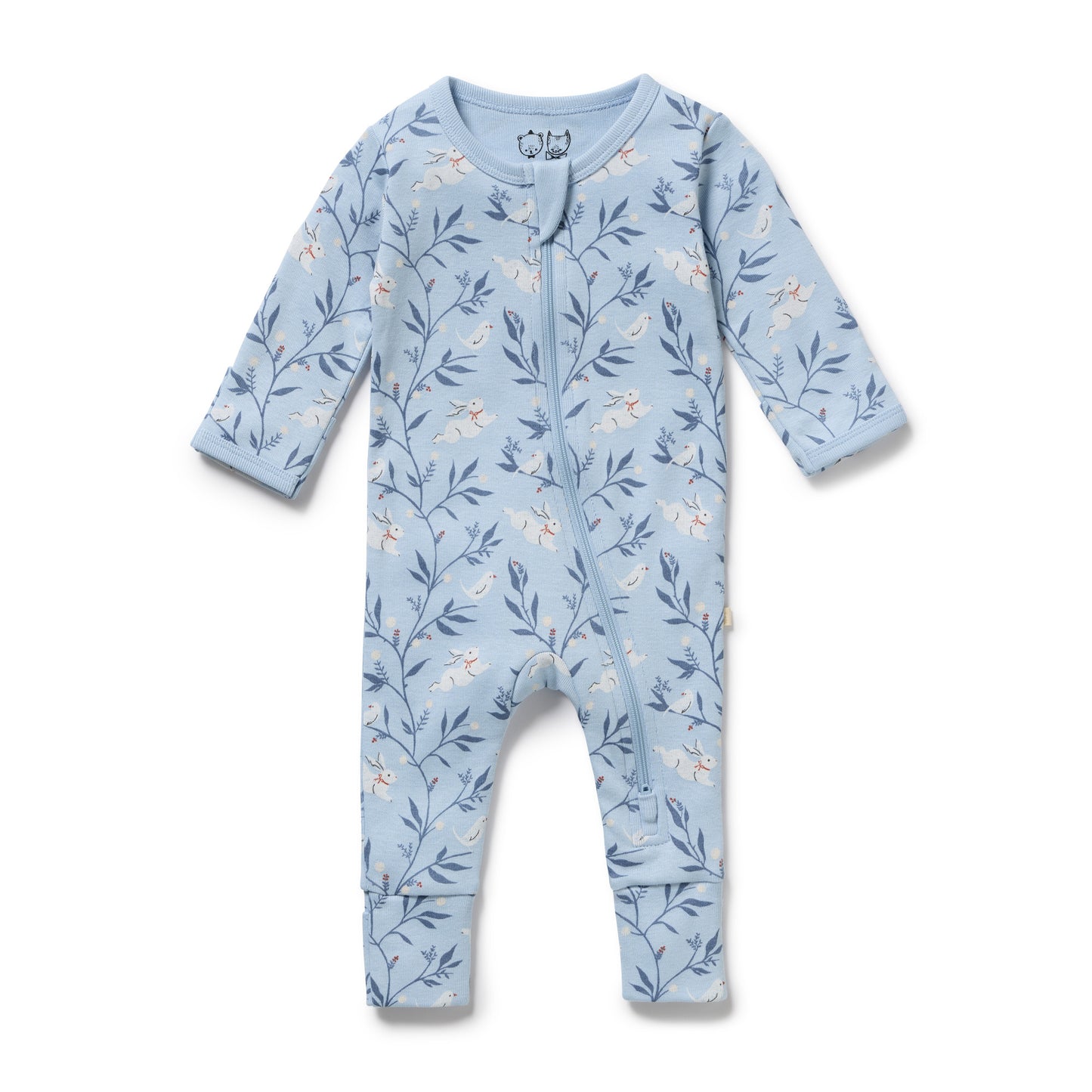 Wilson & Frenchy Bunny Whistle Organic Zipsuit