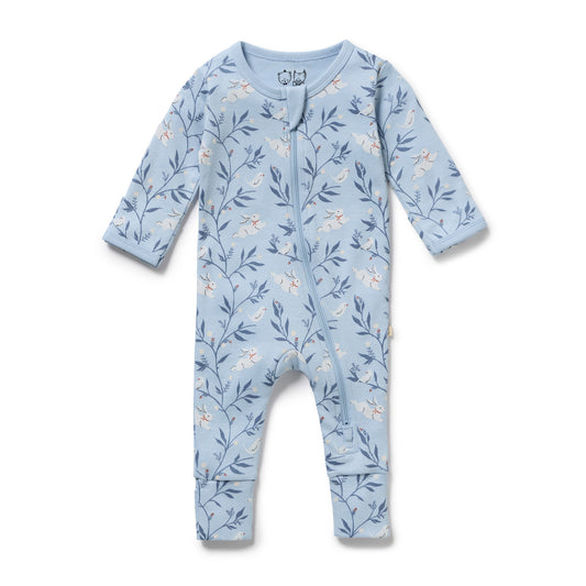 Wilson & Frenchy Bunny Whistle Organic Zipsuit