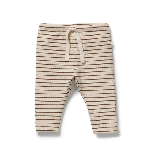 Wilson & Frenchy Nutmeg Stripe Organic Waffle Legging